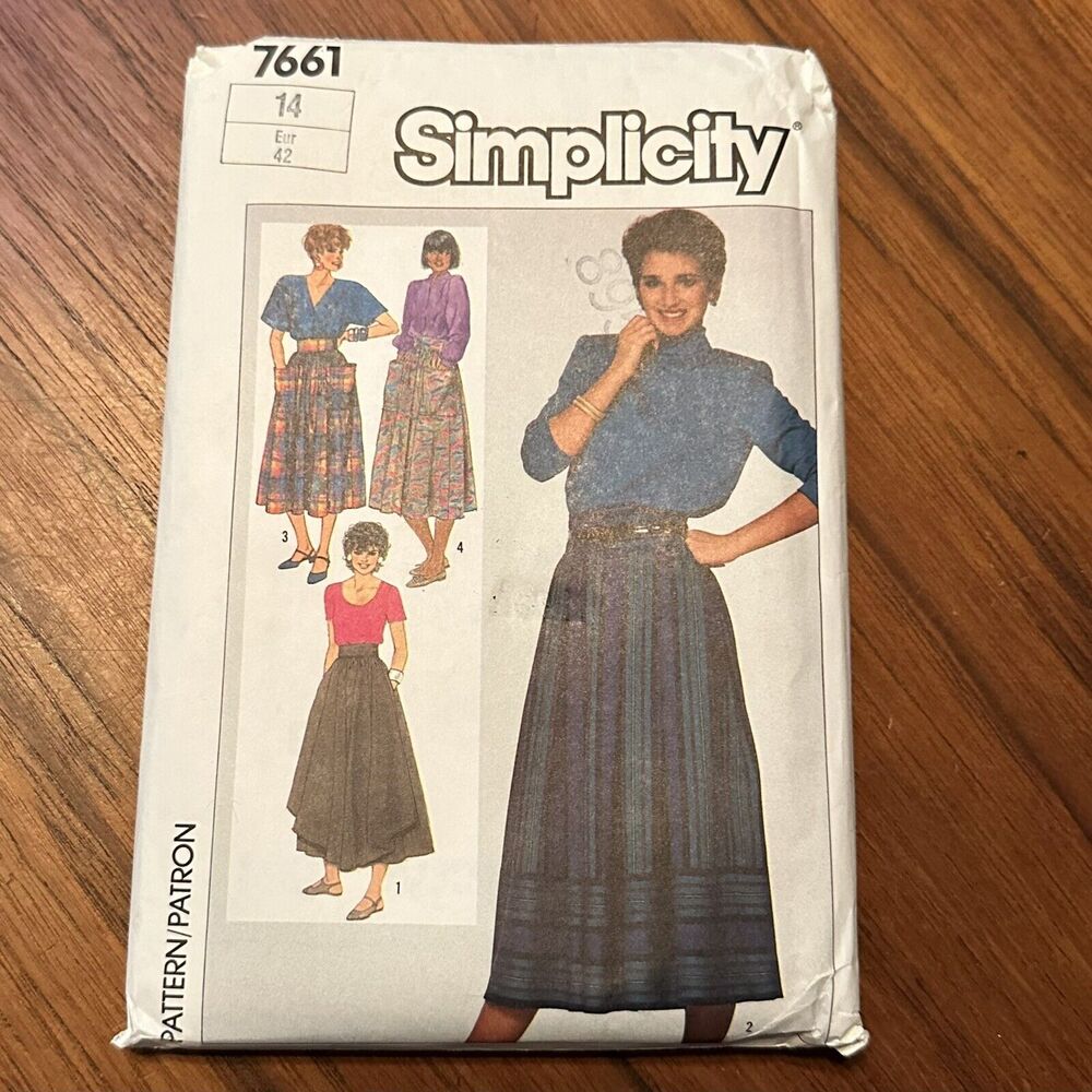 NEW Vintage Simplicity 7661 Misses Set of Skirts Size 14 Variations